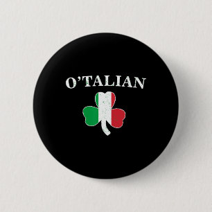 Clic O'talian Shamrock And Italy Flag Irish St Pat Button