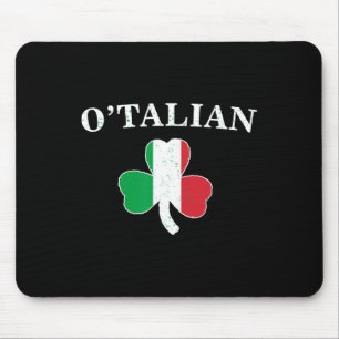 Clic O'talian Shamrock And Italy Flag Irish St Pat Mouse Pad