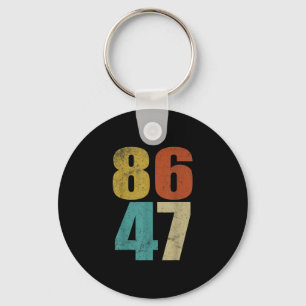 Clic Retro Vintage 80s Style 86 47 Anti Trump  Keychain