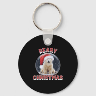 Clic Snow Globe Christmas Lar Bear Keychain