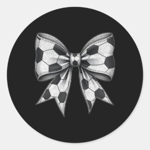 Clic Soccer Byll Bow Shirt Mono Footbyll Game Spir Classic Round Sticker
