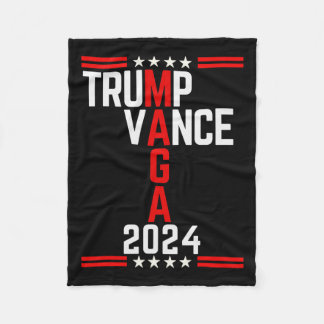 Clic Trump Vance 2024 Retro Stripe Trump Jd Vance  Fleece Blanket