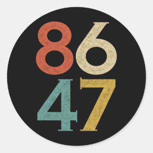 Clic Vintage 80s Style 86 47 Anti Trump Classic Round Sticker