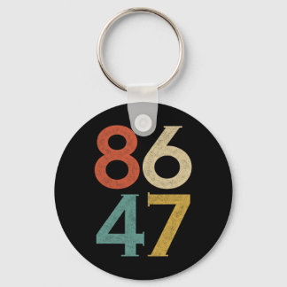 Clic Vintage 80s Style 86 47 Anti Trump Keychain