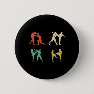 Clic Vintage Style Kickboxing Mens Womens Gift Button