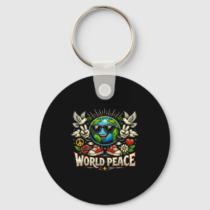 Clic Vintage World Peace Uplifting Kind Message Mo Keychain