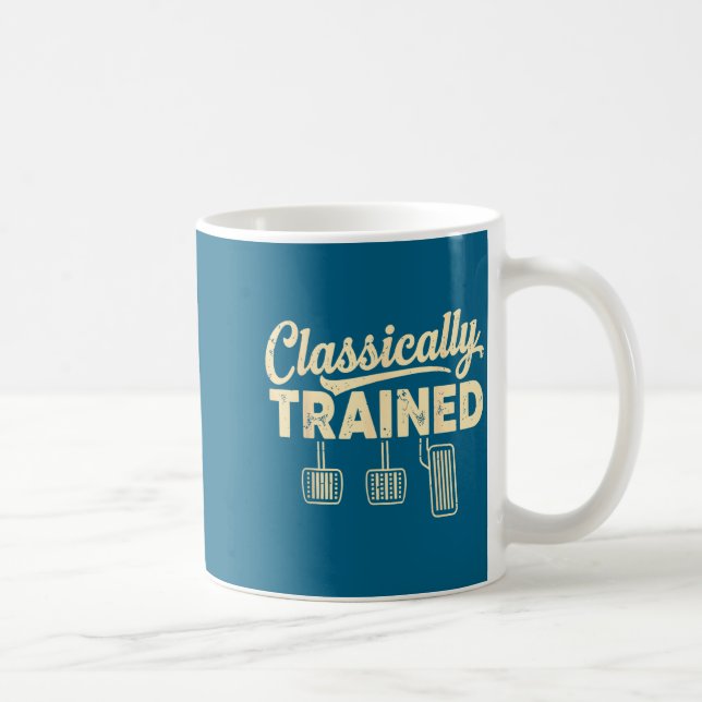 Clically Trained Retro Racing Three Pedals Manual  Coffee Mug (Right)