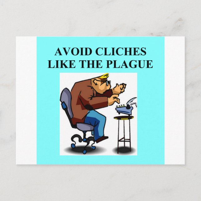 CLICHE joke for writers and authors Postcard (Front)