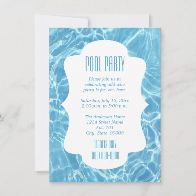 Click Customize It to change size - Pool Party Invitation (Front)