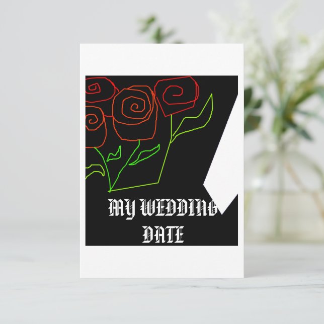 Click Edit Save the Date Wedding Day Rose Bouquet (Standing Front)