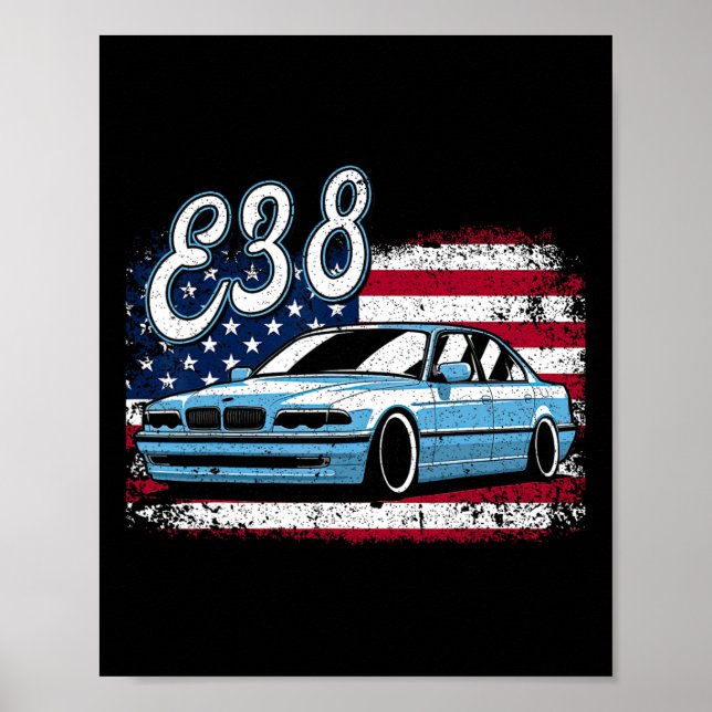 Click For More E38 4th Of July American Retro  Poster (Front)