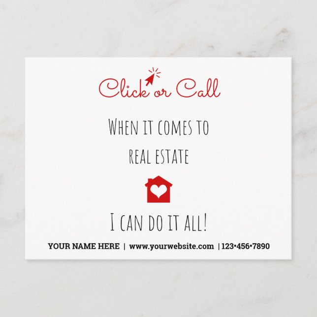 Click or Call Real Estate Postcard Marketing (Front)