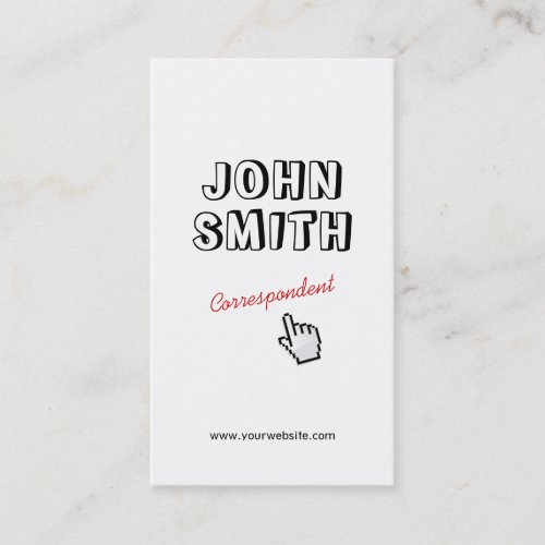 Click Outline Text Correspondent Business Card