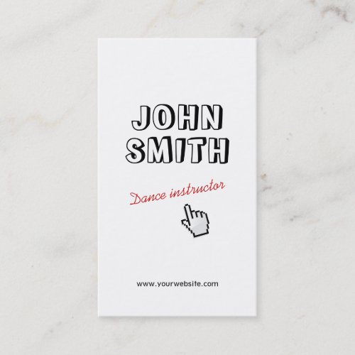 Click Outline Text Dance Business Card