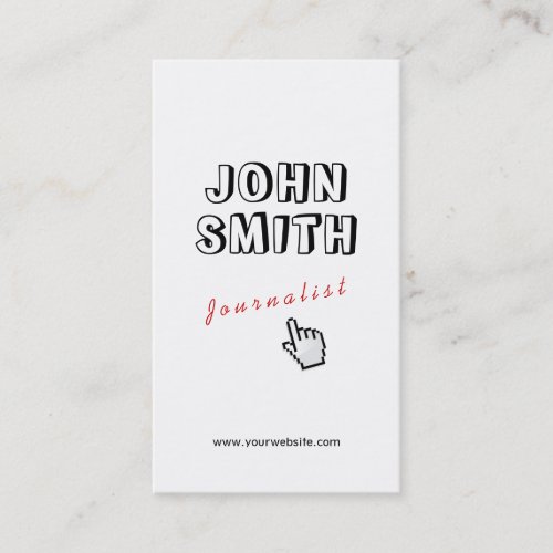 Click Outline Text Journalist Business Card