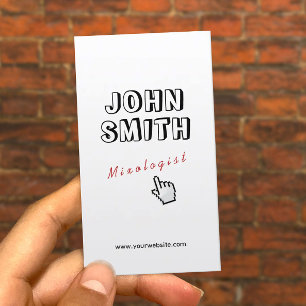 Click! Outline Text Mixologist Business Card