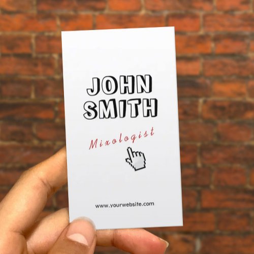 Click! Outline Text Mixologist Business Card
