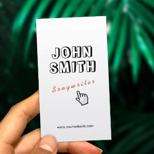 Click! Outline Text Songwriter Business Card