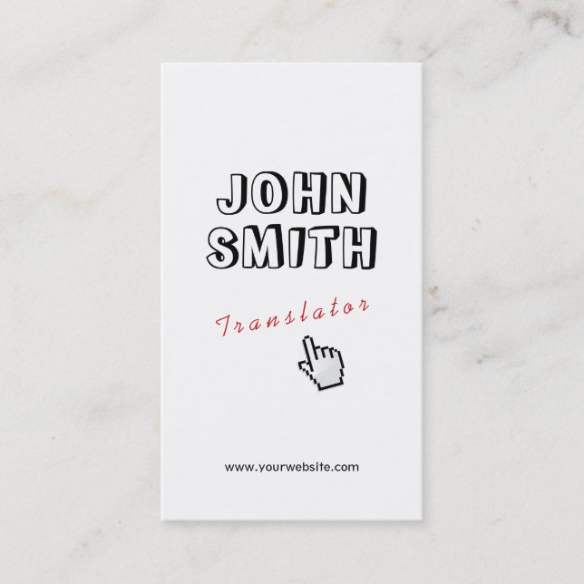 Click! Outline Text Translator Business Card (Front)