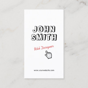 Click! Outline Text Web Design Business Card