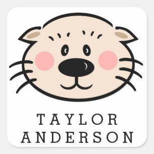 (click to change name) Ollie Square Sticker