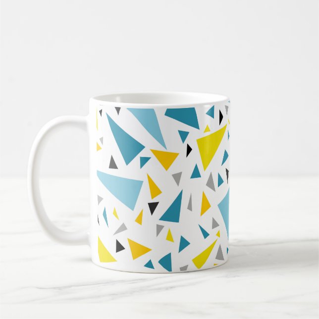 Click to favorite design  Yellow and blue triangle Coffee Mug (Left)