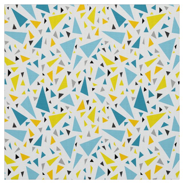 Click to favorite design  Yellow and blue triangle Fabric (Swatch)