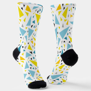 Click to favorite design Yellow and blue triangle Socks