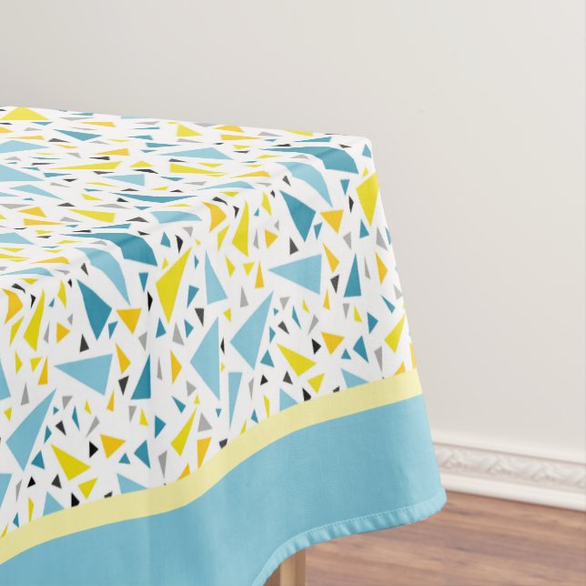 Click to favorite design  Yellow and blue triangle Tablecloth (In Situ)