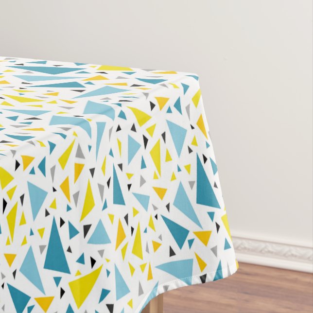 Click to favorite design  Yellow and blue triangle Tablecloth (In Situ)