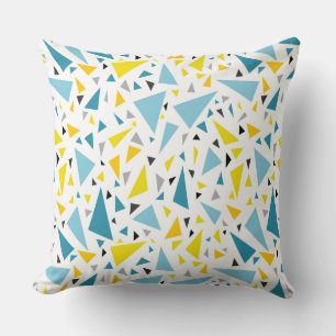 Click to favorite design  Yellow and blue triangle Throw Pillow