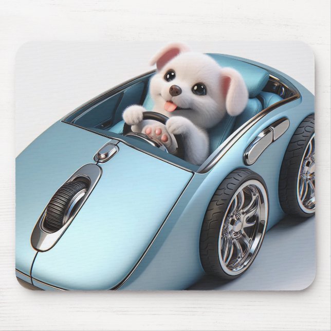 Click & Vroom: Puppy Driver Edition Mouse Pad (Front)