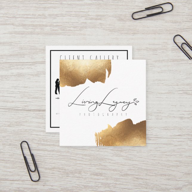 CLIENT ACCESS CARD | Gold Brush Minimalist (Front/Back In Situ)