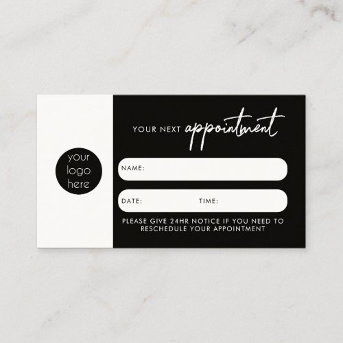 Client Appointment Card QR Code Business Logo 