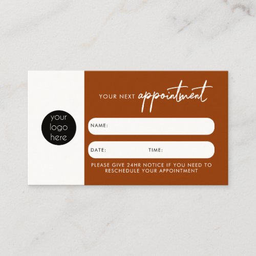 Client Appointment Card QR Code Business Logo