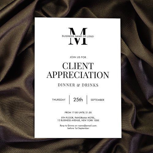 Client Appreciation Day Minimalist Modern Business Invitation