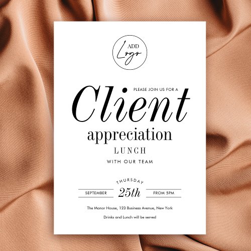 Client Appreciation Event Minimalist Logo Business Invitation