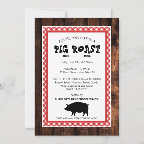 Client Appreciation Pig Roast BBQ Party Invitation