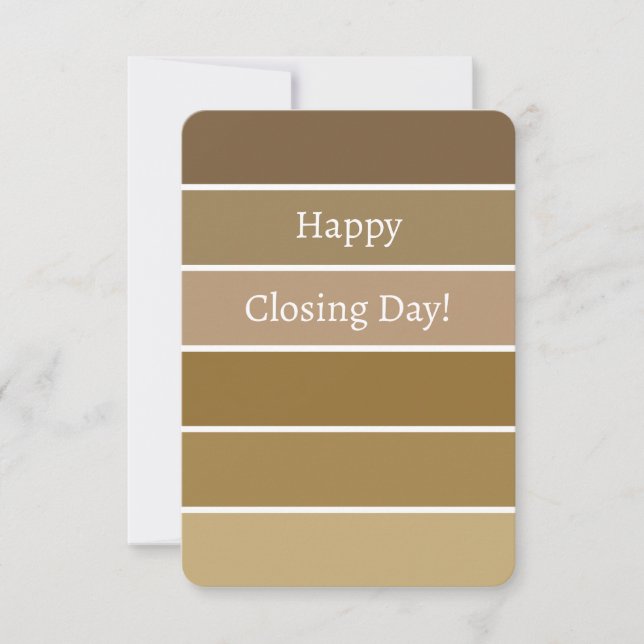 Client Congratulations New Home Brown Paint Chip Note Card (Front)
