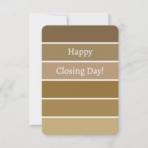 Client Congratulations New Home Brown Paint Chip Note Card