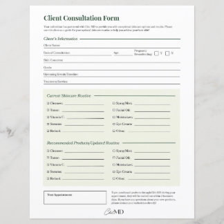 Client Consultation Sheet
