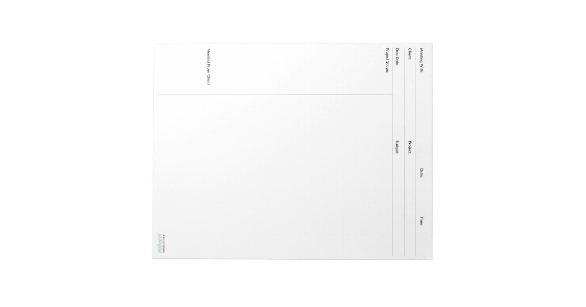 Questionnaire Notepad Client Meeting Questionnaire Notepad | Zazzle