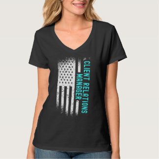 Client Relations Manager With American Flag T-Shirt