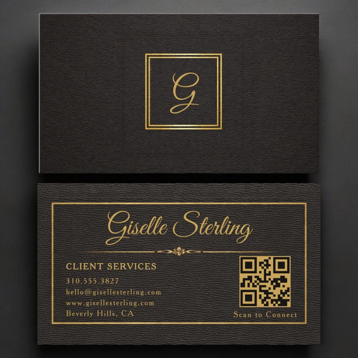 Client Services Monogrammed QR Code Business Card