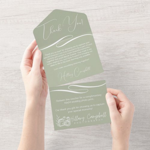 Client Thank You Note With Tear Off Coupon Voucher All In One Invitation