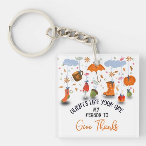 Clients so thankful appreciation Thanksgiving Tote Keychain