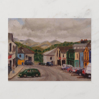 Clifden Ireland Cityscape Impressionistic Painting Postcard