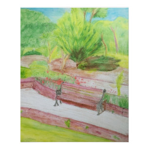 Cliff Bench in Essex/ Westcliff Poster