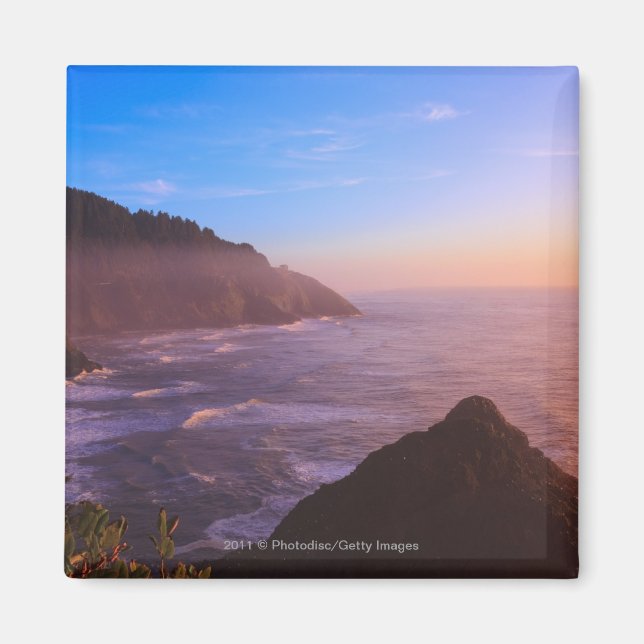 Cliff Coastal View In Oregon at Sunset Magnet (Front)