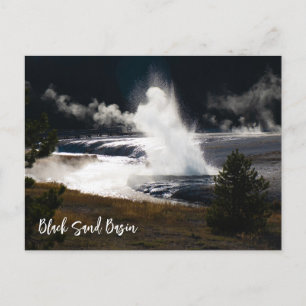 Cliff Geyser Eruption Black Sand Basin Yellowstone Postcard
